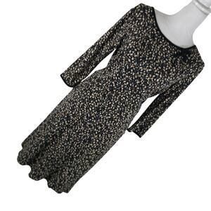 SHERI MARTIN! BLACK, TAN, BROWN, CREAM & BLUE 2 PC SKIRT, 3/4 SLEEVE TOP SET! M